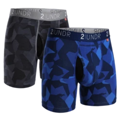 2UNDR 2 Pack - Swing Shift Boxer Brief Black Camo/Blue Camo