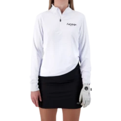 Full Wedge Golf - White Q-Zip - Womens